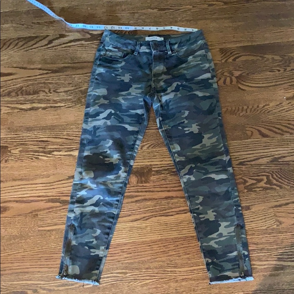 My Style Camo ankle skinny jeans.